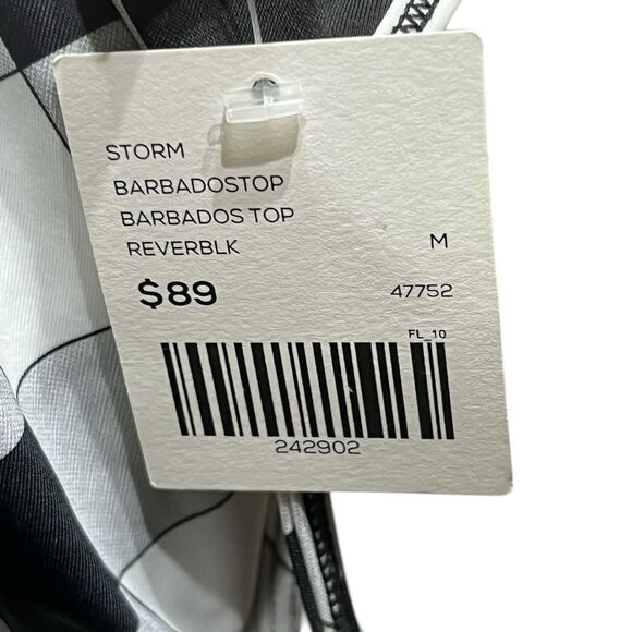 Planet Blue “Storm” Black And White Checkered Reversible Bikini Top, Size M, NWT - Picture 5 of 8